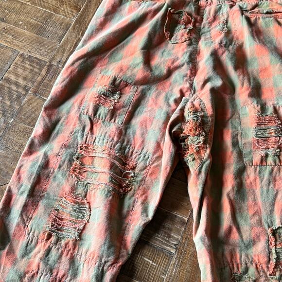 Woman's Magnolia Pearl Check Charmie Trousers Pants Orange Green One Size - Picture 8 of 9